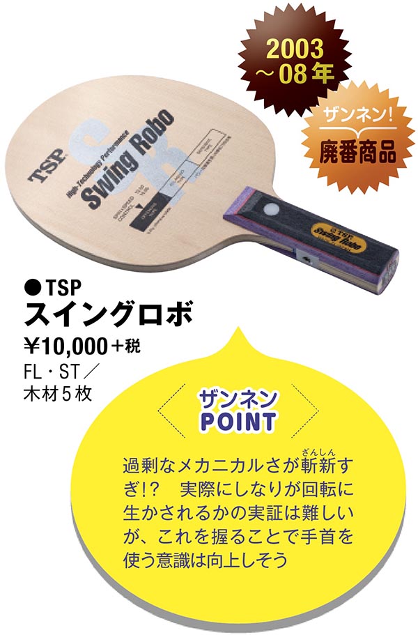 愛すべきザンネンな卓球用具たち】TSP『スイングロボ』 六角レンチで 
