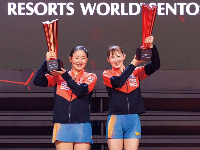 【ワールドニュース】張本美和／早田ひなペア、シンガポールスマッシュで優勝。スマッシュ複では日本勢初V